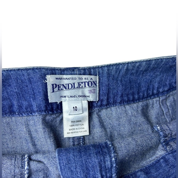 PENDLETON Deim Blue Jean Skirt Women’s Size 10 A Line Back Slit 2 Pockets. - Picture 12 of 13